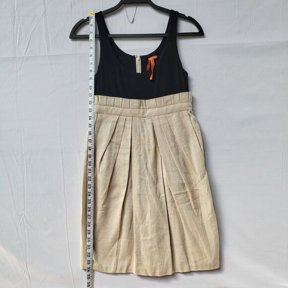 BCBGeneration Beige Black Color Block Scoop Neck Sleevless Dress 2 - Picture 12 of 13